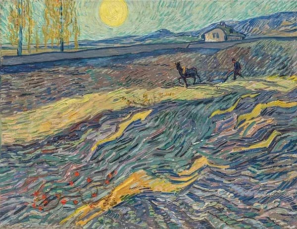 Van Gogh — Enclosed Field with Ploughman